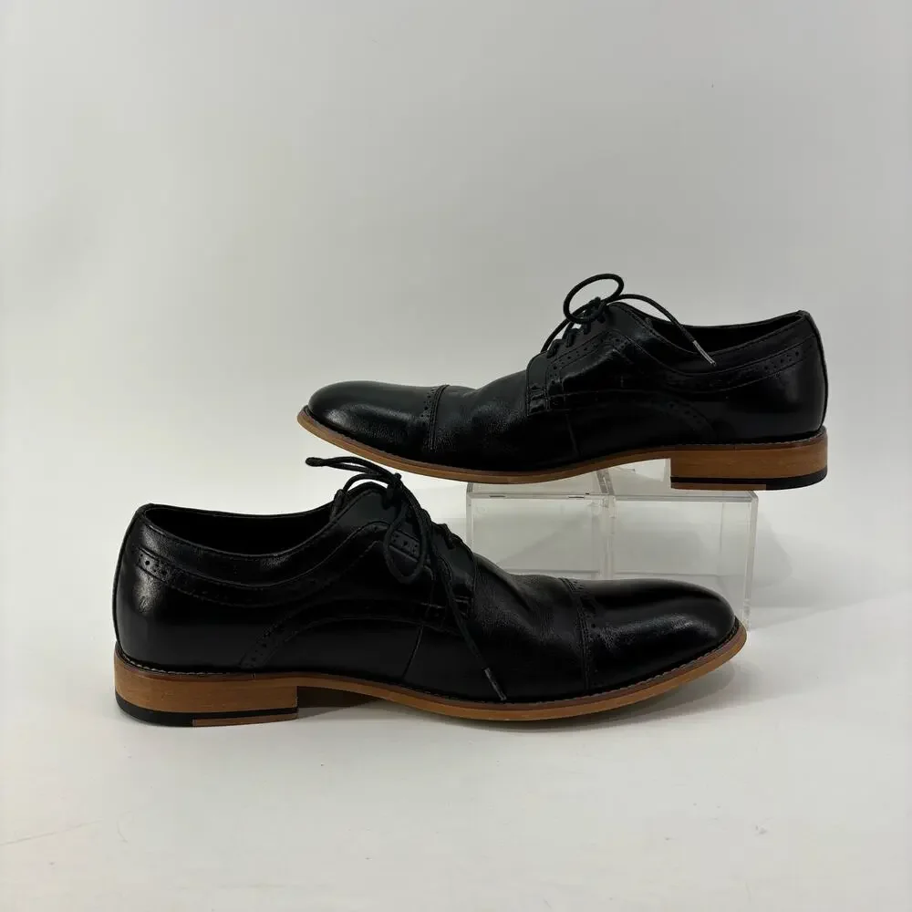 Stacy Adams Size 10 Mens Black Oxford Lace Up Dress Shoe Career